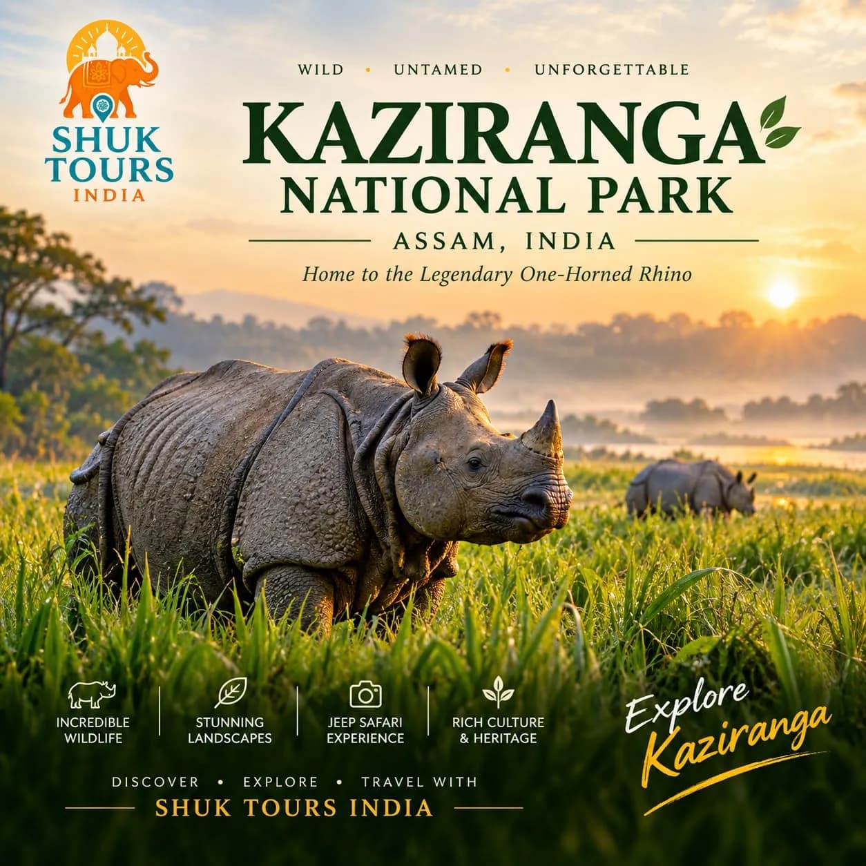 Nameri and Kaziranga Wildlife Tour